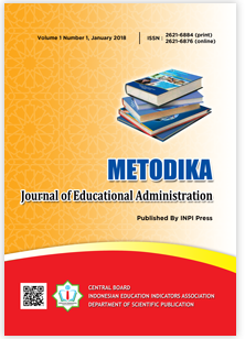 					View Vol. 5 No. 1 (2022): METODIKA Journal of Educational Administration
				